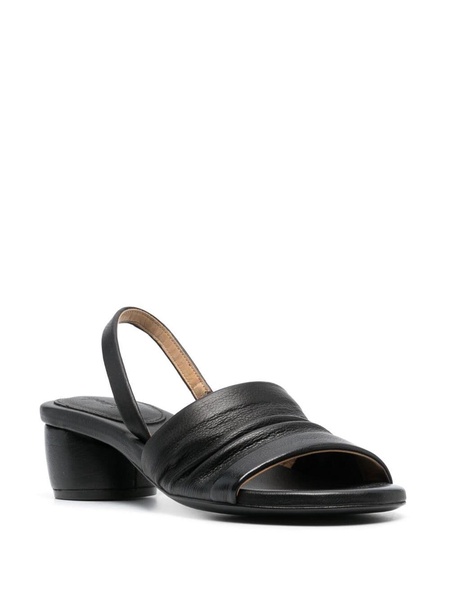 round-toe leather slingback sandals