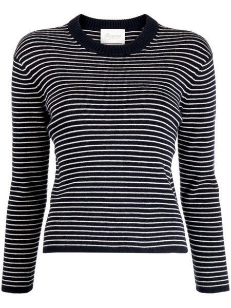 striped wool-blend knit top