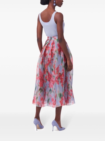 floral-print midi skirt