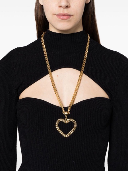 heart-pendant curb-chain necklace