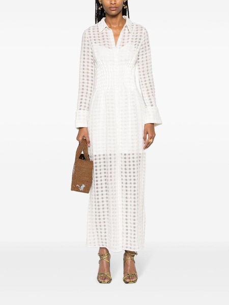 Pernille checked sheer maxi dress