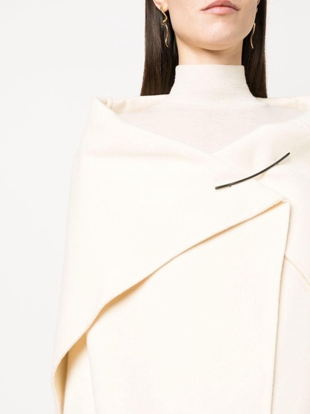 cashmere drape-detail coat 