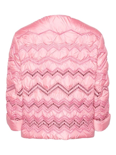 chevron-embroidered puffer jacket