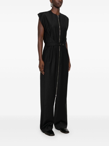 zipped belted jumpsuit