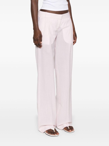 check-pattern tailored flared trousers