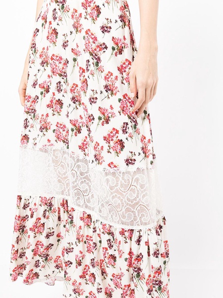 maxi floral-lace skirt