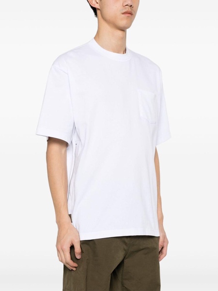 side-slit cotton T-shirt