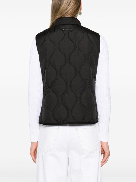 mock-neck quilted gilet