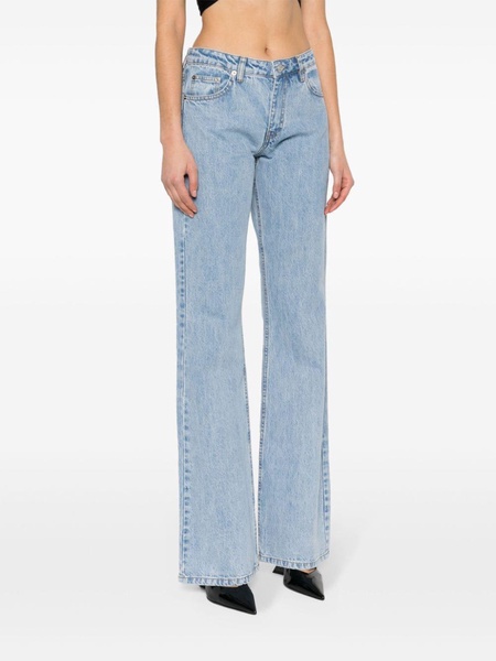 mid-rise flared-leg jeans