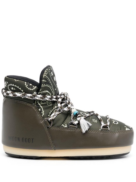 bandana-print snow boots