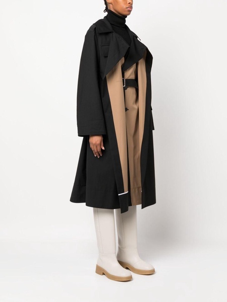 Mantel two-tone belted trench coat