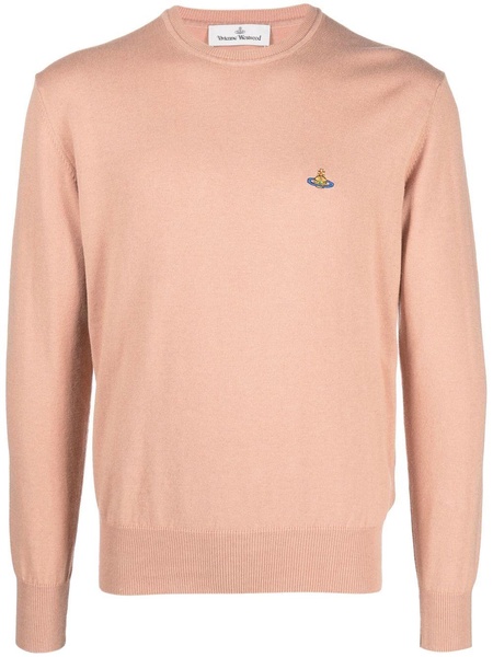 Orb-embroidered crew-neck jumper