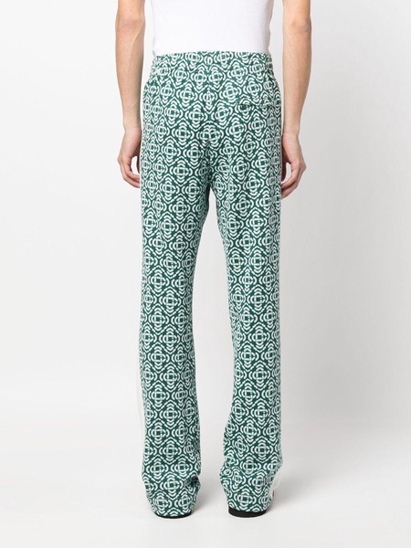 monogram-jacquard track pants