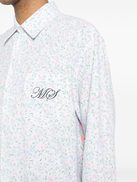 floral-print cotton shirt