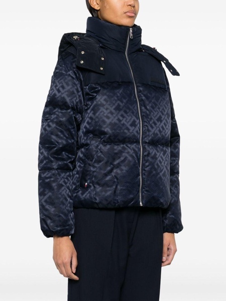 monogram-pattern puffer jacket 