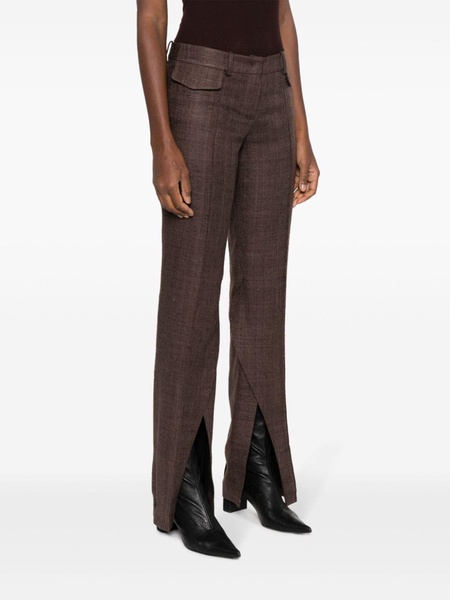 Newport pleated flared trousers