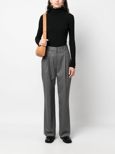 Solo pleated flared trousers