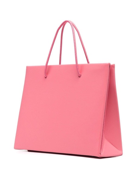 logo-print leather tote bag 