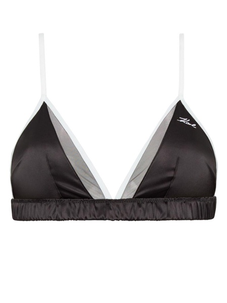 two-tone satin triangle bra