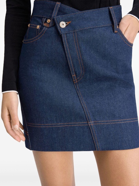 De-nimes asymmetric-waistband denim mini skirt