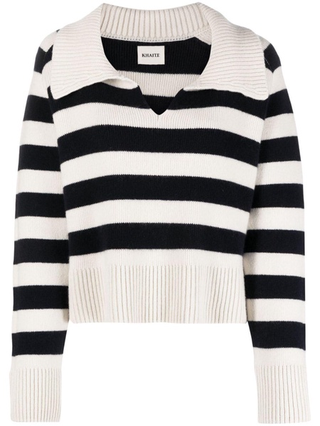 Franklin striped spread-collar jumper