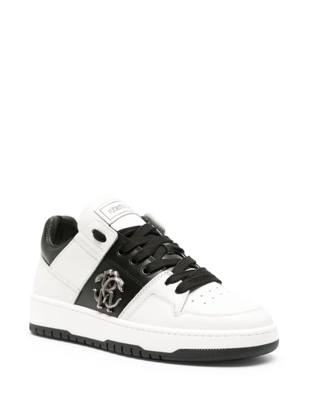 Mirror Snake panelled leather sneakers