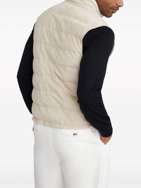 padded suede gilet