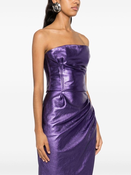 Purple Metallic Leather Top