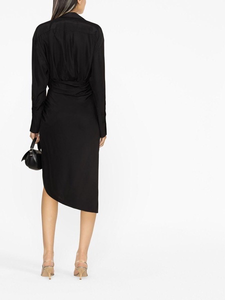 gathered-front shirt dress