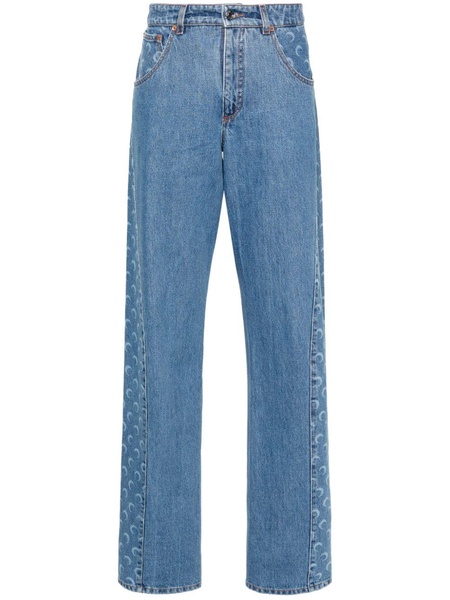 mid-rise straight-leg jeans