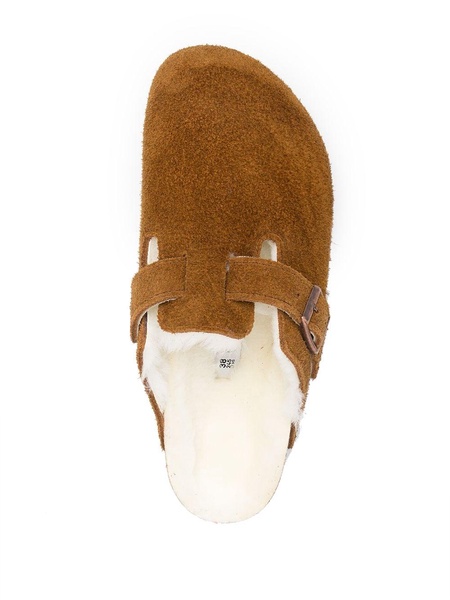 'Boston' Camel Brown Shearling Sabot Woman Birkenstock