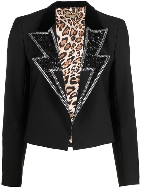 rhinestone cropped blazer 