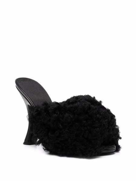 shearling strap mules