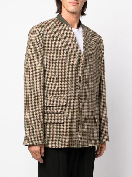 houndstooth-pattern wool blazer