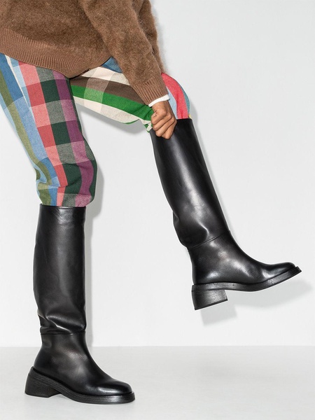 knee-high block heel boots