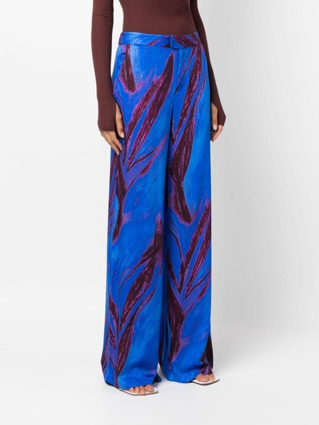 abstract-print wide-leg trousers