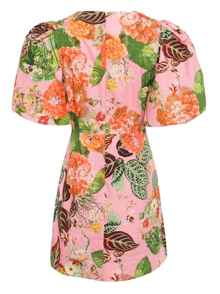 floral-print cotton mini dress