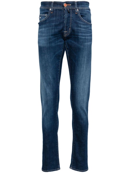 slim-cut cotton jeans