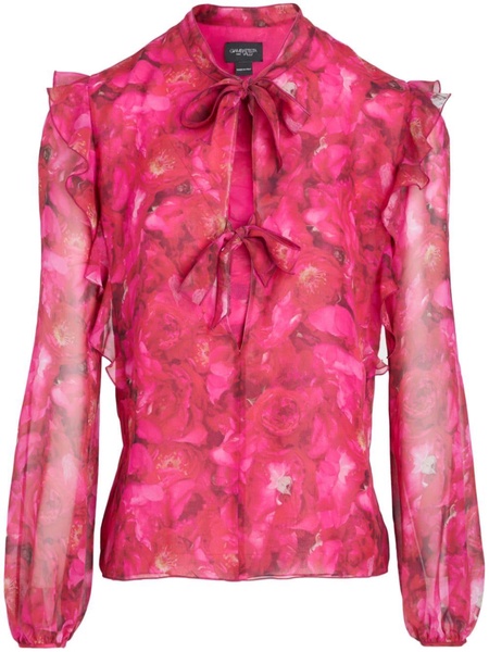 floral-print silk-georgette blouse