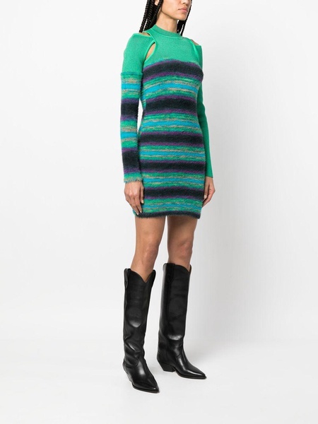 stripe-pattern knitted dress