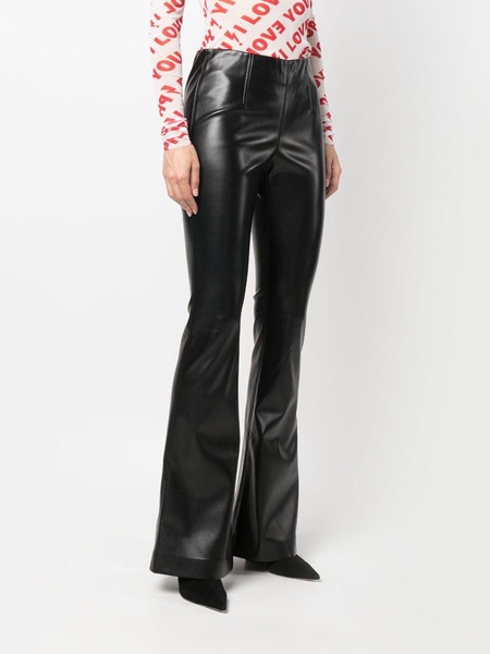 faux-leather flared trousers