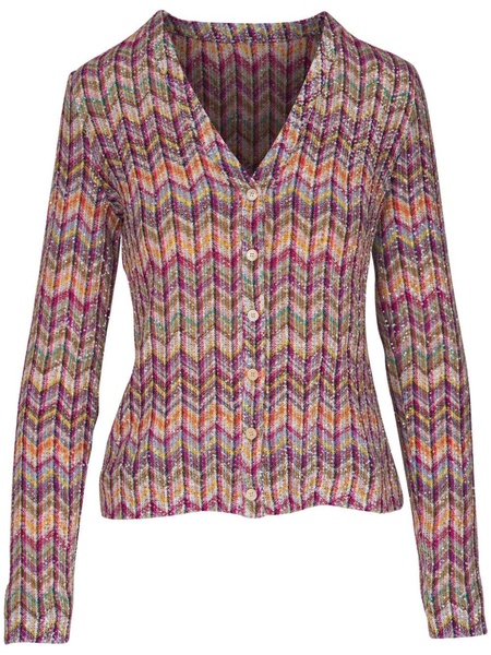 zigzag sequined cardigan