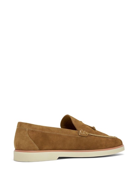 almond-toe suede loafers