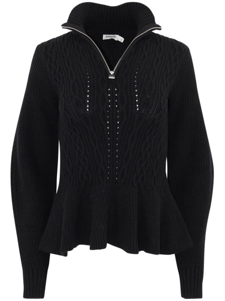 Susana cable-knit polo top