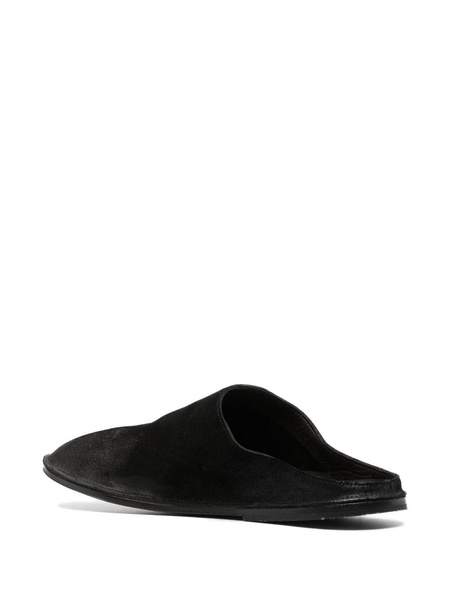 slip-on calf-leather slides  