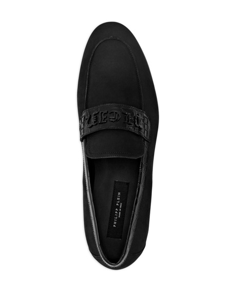 Gothic logo-lettering loafers 