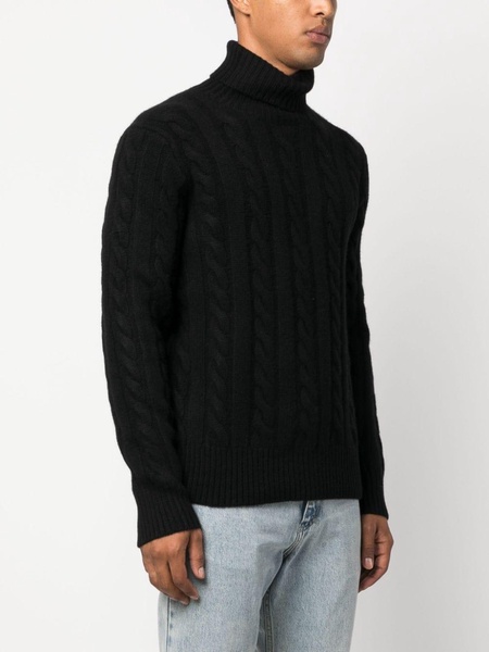 roll-neck cable-knit jumper