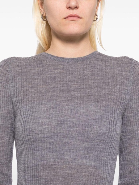 ribbed crew-neck top