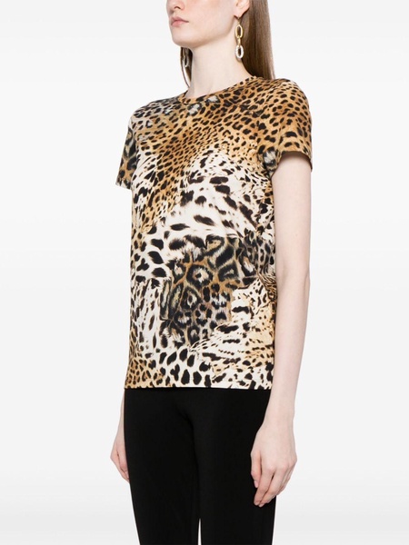 tiger-print short-sleeve T-shirt