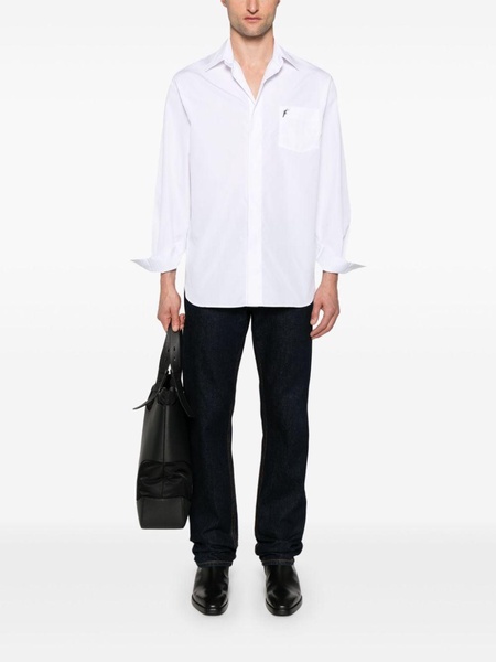 motif-embroidered poplin shirt